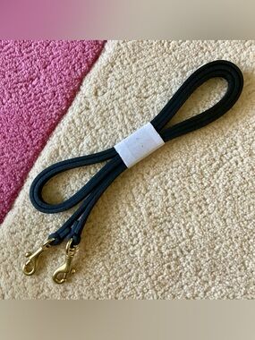 Clare V. Black 1/4” Skinny Leather Cross Body Shoulder Strap Brass Gold Hardware